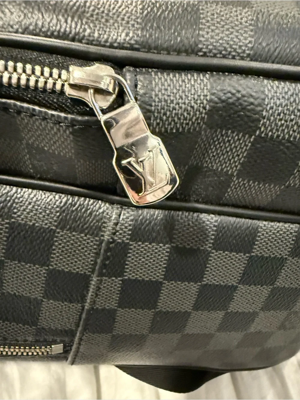 Louis Vuitton Black Damier Graphite Canvas Backpack with Silver Hardware
